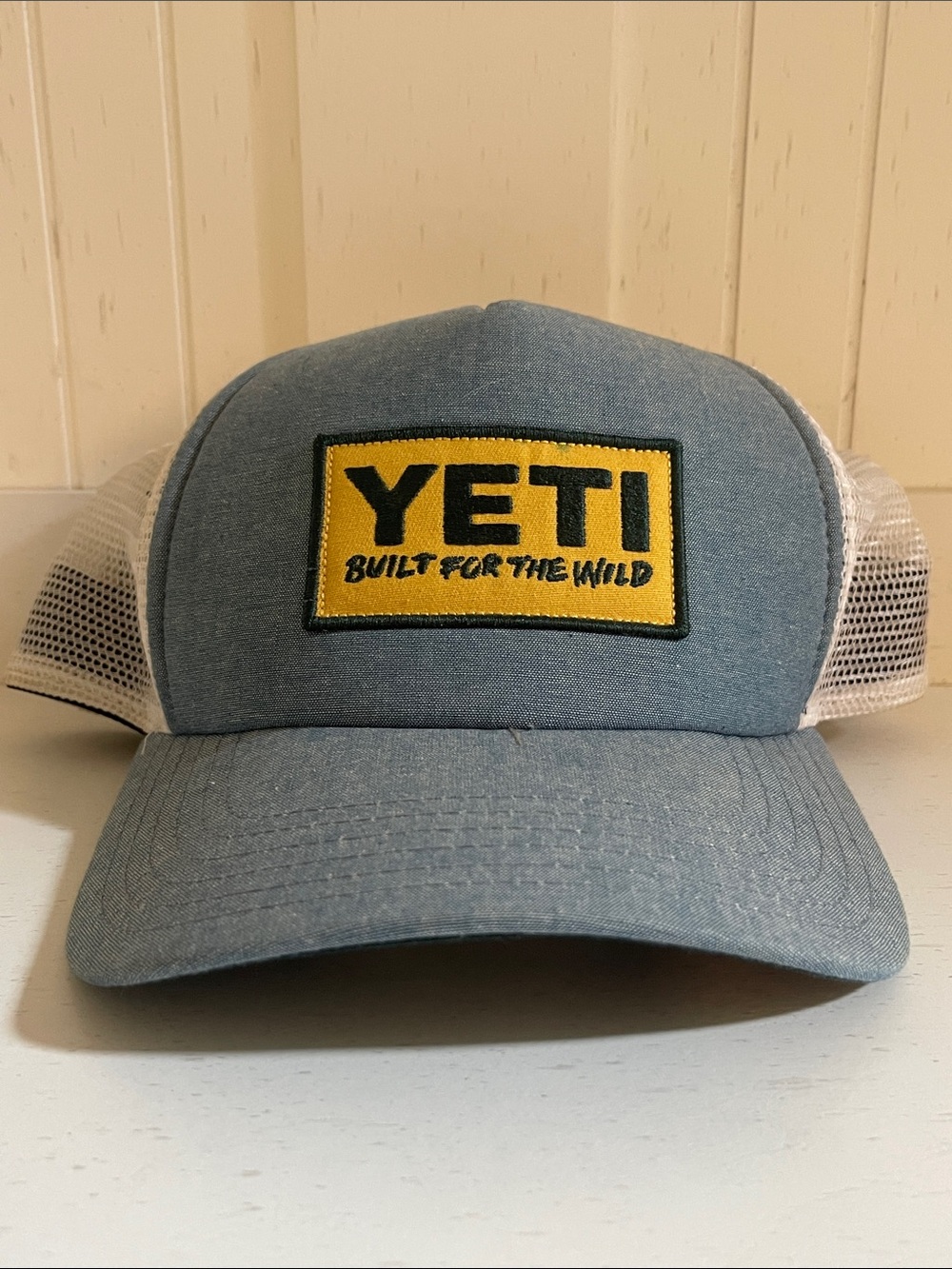Yeti Light Blue Trucker Hat with Yellow Patch